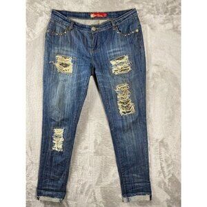 Apple Bottoms Embellished Skinny Jeans - Distressed Back Pockets - Size 9/10